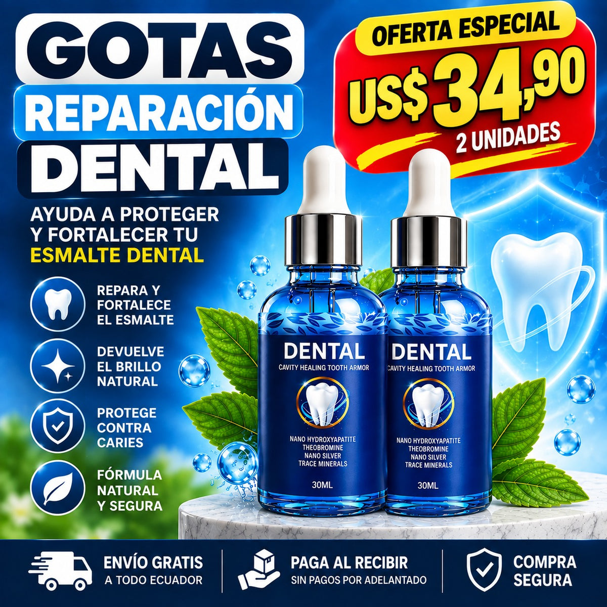 🦷Gotas para Reparación Dental 30ML 🔥 Oferta Especial solo es válida hoy.🔥